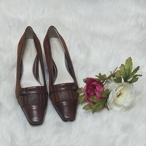 Rangoni Brown Suede & Leather Women's Wedges SZ7